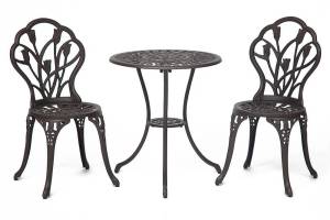 Комплект Secret de Maison Вальс Цветов/Waltz of Flowers (стол+2 стула) алюминиевый сплав, D60/H67, 47х41х86см, бронзовый бронза/bronze алюминиевый сплав