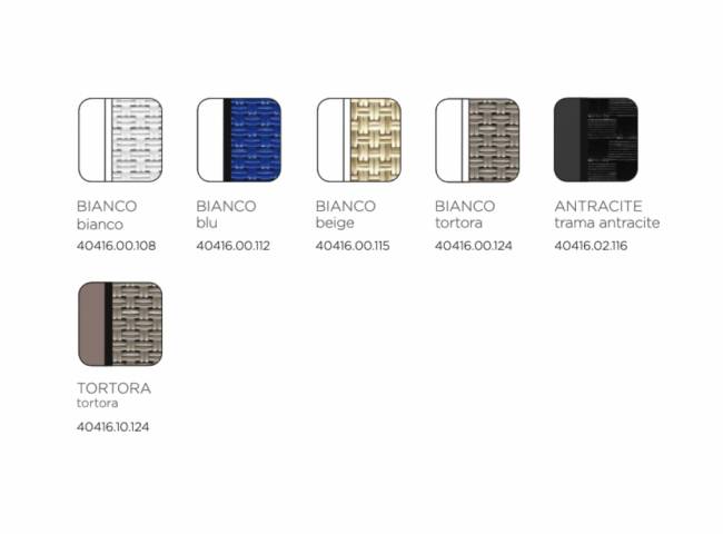 Шезлонг-лежак пластиковый Alfa белый, синий 1700-1945х710х850 мм