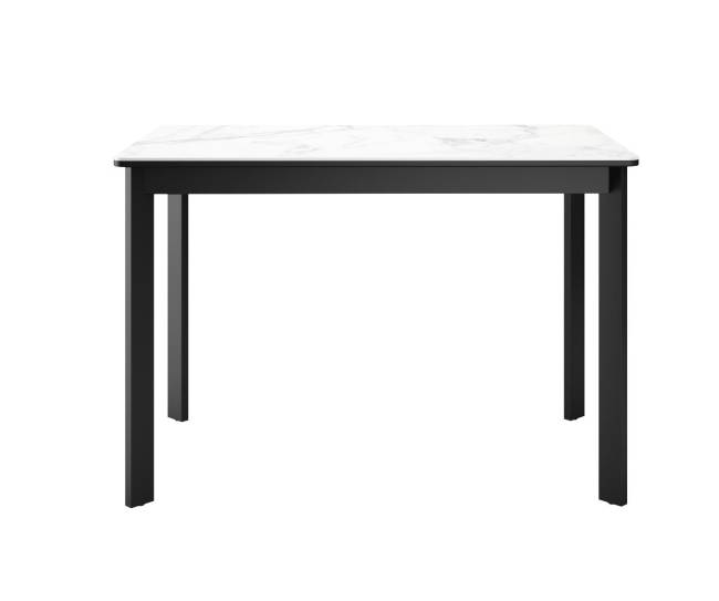 Стол DikLine LK110 Керамика Белый мрамор/подстолье черное/опоры черные Стол DikLine LK110 Керамика Белый мрамор/подстолье черное/опоры черные