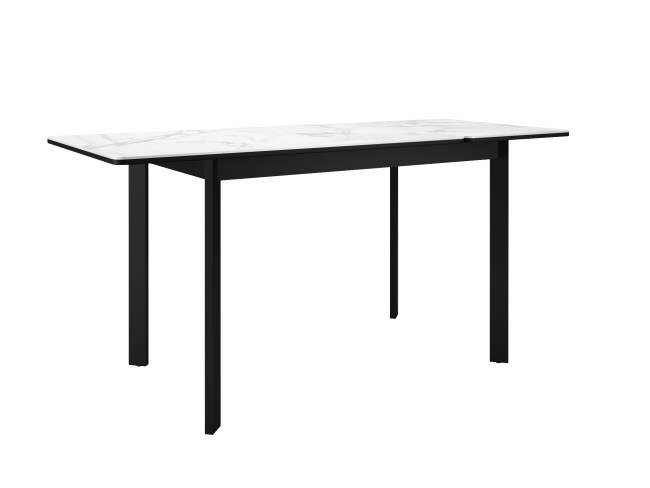 Стол DikLine LK110 Керамика Белый мрамор/подстолье черное/опоры черные Стол DikLine LK110 Керамика Белый мрамор/подстолье черное/опоры черные