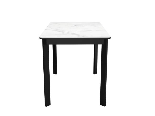 Стол DikLine LK110 Керамика Белый мрамор/подстолье черное/опоры черные Стол DikLine LK110 Керамика Белый мрамор/подстолье черное/опоры черные