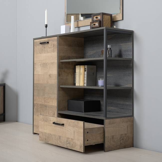 Стенка в гостиную с подсветкой серии Трувор № 21 цвет дуб гранж песочный/интра Стенка в гостиную с подсветкой серии Трувор № 21 цвет дуб гранж песочный/интра