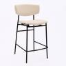 Дизайнерский полубарный стул Marko бежевый, черный металл