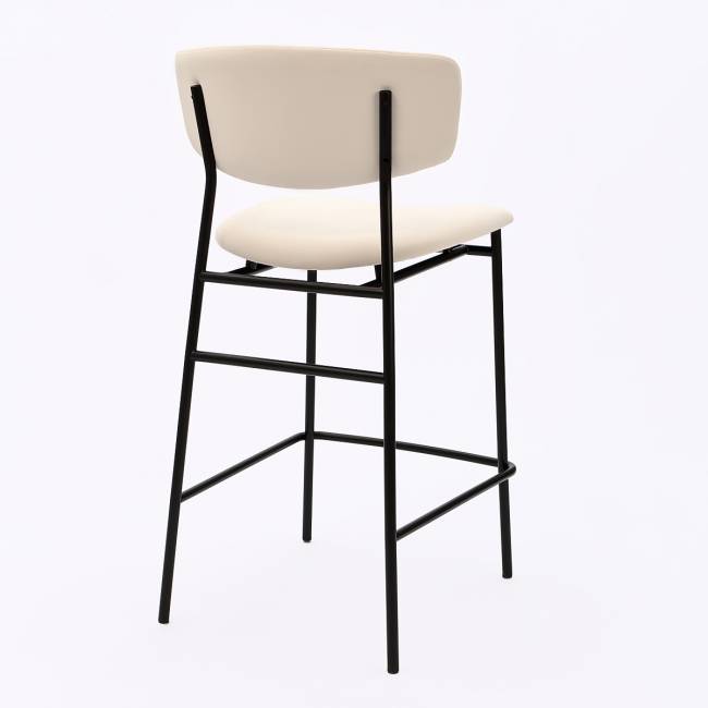 Дизайнерский полубарный стул Marko бежевый, черный металл