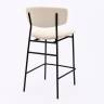 Дизайнерский полубарный стул Marko бежевый, черный металл