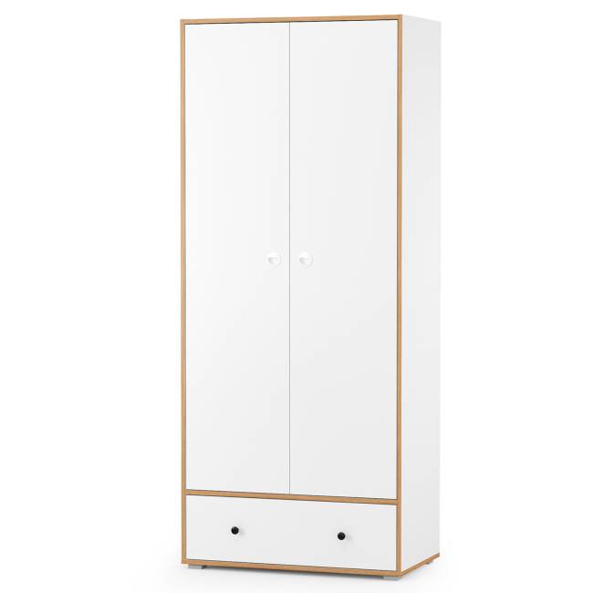 Компьютерный стол и шкаф Вуди цвет белый премиум/дуб крафт золотой