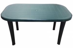 Стол пластиковый овальный темно-зеленый