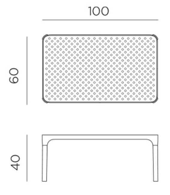 Столик пластиковый журнальный Net Table 100 ментоловый 1000х600х400 мм