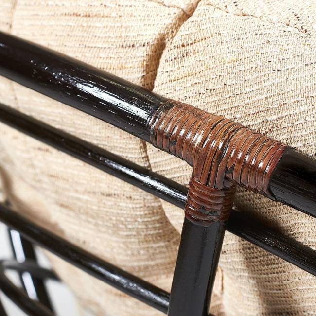 Кресло PAPASAN/ПАПАСАН 23/01 W  /с подушкой/ диаметр подушки 129 см, 115х101х104 см, Antique brown (античный черно-коричневый), ткань Старт Antique brown (античный черно-коричневый)