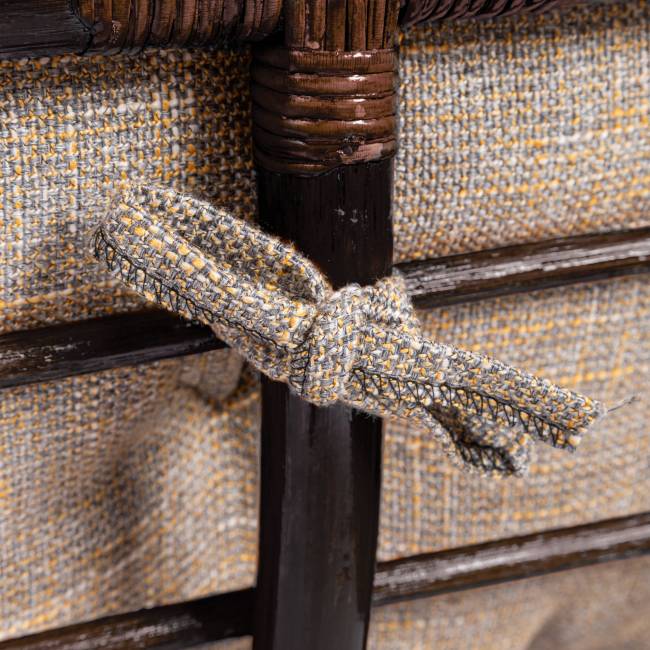 Диван Мамасан/Mamasan (23/02 W) /с подушкой/ 169х102х80см, античный черно-коричневый, матрац 182х119см, рогожка, меланж Antique brown (античный черно-коричневый)