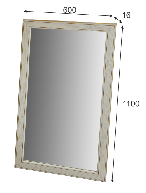 Зеркало Васко В 61Н белый ясень/золото 110 см х 60 см