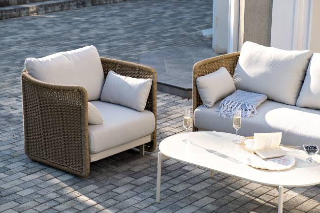 "Аликанте" лаунж-зона из искусственного ротанга, цвет соломенный