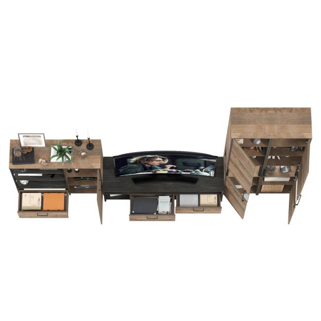 Стенка в гостиную лофт с подсветкой Трувор № 36 цвет дуб гранж песочный/интра Стенка в гостиную лофт с подсветкой Трувор № 36 цвет дуб гранж песочный/интра