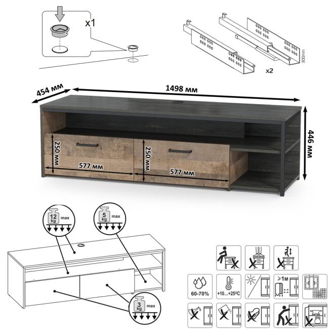 Стенка в гостиную лофт с подсветкой Трувор № 36 цвет дуб гранж песочный/интра Стенка в гостиную лофт с подсветкой Трувор № 36 цвет дуб гранж песочный/интра