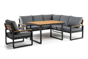 Лаунж зона из алюминия TOPA L с обеденным столом