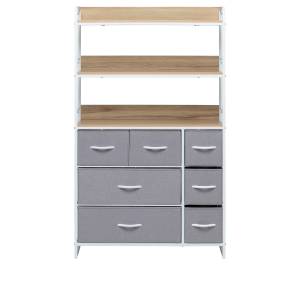 Комод Leset Ноа с полками 7 ящиков Белый Светло-серый Комод Leset Ноа с полками 7 ящиков Белый Светло-серый