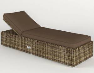 Лежак "Сенатор", из искусственного ротанга, коричневый, темно-коричневый