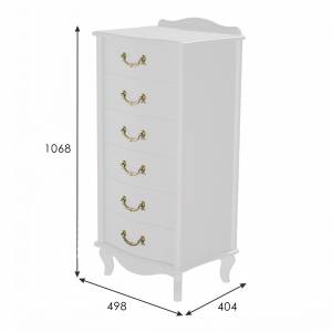 Комод Джульетта узкий 6 ящ., молочный дуб Л Комод Джульетта узкий 6 ящ., молочный дуб Л