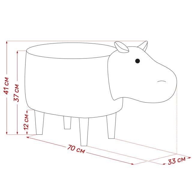 Пуф Leset Hippo COMBI Milos 16 Бук