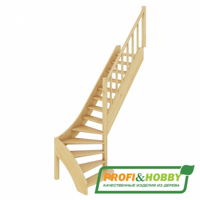 Деревянная лестница ЛС-07м/3 под покраску Деревянная лестница ЛС-07м/3 под покраску