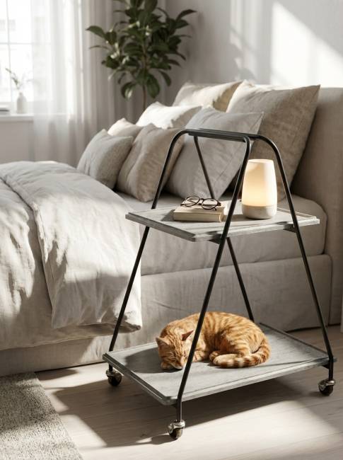 Стол сервировочный Милн черный/серый шпат