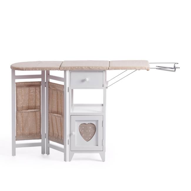 Гладильный комод с 2 ящиками Secret De Maison AMANT  (mod. XD1268) дерево павловния, мдф, 126х30х72см, white (белый) white (белый) дерево павловния, мдф