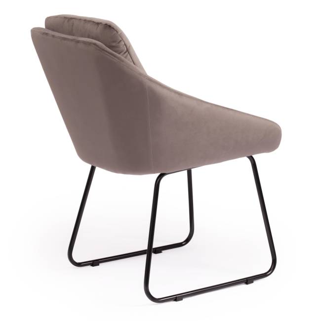 Кресло STAR (mod. CY-1919) вельвет/металл, 68 х 60 х 88 см , серый (HLR 24)/черный  (Комплект из 2 шт.) серый (HLR 24)/черный вельвет/металл