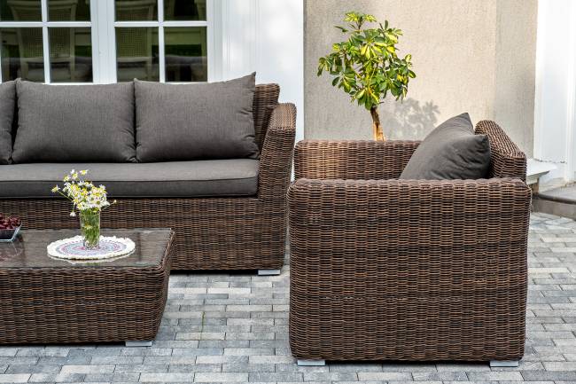 "Капучино" лаунж-зона из искусственного ротанга, цвет коричневый "Капучино" лаунж-зона из искусственного ротанга, цвет коричневый