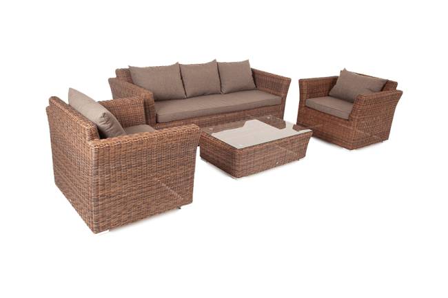 "Капучино" лаунж-зона из искусственного ротанга, цвет коричневый "Капучино" лаунж-зона из искусственного ротанга, цвет коричневый