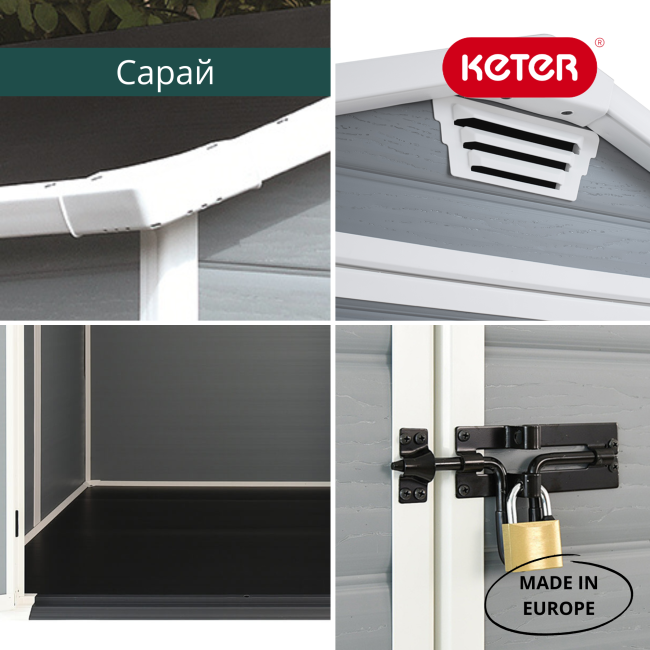 Сарай "Манор 6х5 TWF" (размеры 175 x 145 см) (два окна на фасаде)