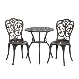 Комплект Secret de Maison Романс/Romance (стол+2 стула) алюминиевый сплав, D60/H67, 53х41х89см, бронзовый бронза/bronze алюминиевый сплав