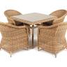 "Фредо" обеденная группа из искусственного ротанга, цвет соломенный