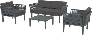 Комплект пластиковой мебели Portofino Lounge темно-серый, темно-серый