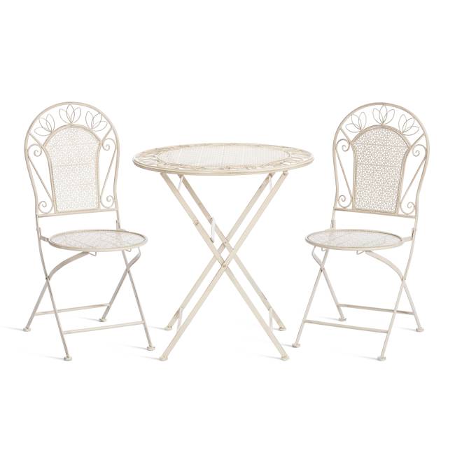 Комплект (стол + 2 стула) Secret de Maison Амальфи/Amalfi металл, античный белый античный белый металл