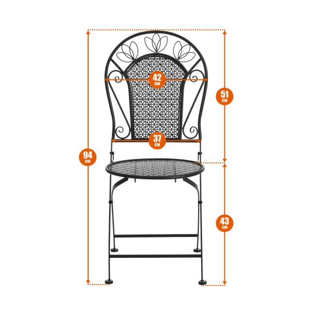 Комплект (стол + 2 стула) Secret de Maison Амальфи/Amalfi металл, античный белый античный белый металл