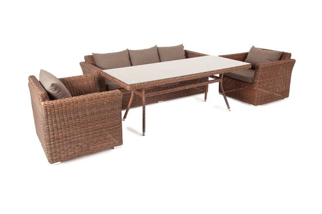 "Моккачино" обеденная группа из искусственного ротанга, цвет коричневый "Моккачино" обеденная группа из искусственного ротанга, цвет коричневый