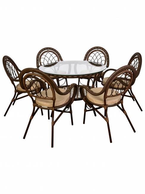 Стол Java (Ява) из искусственного ротанга, орех Стол Java (Ява) из искусственного ротанга, орех