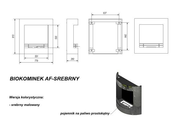Биокамин Kratki AF (серебряный)