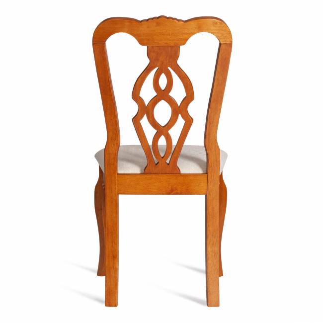 Стул Афродита/Aphrodite/1 шт. в упаковке дерево гевея, 46х54х99см, эспрессо дуб в красноту, ткань кремовая с рисунком а04 Espresso (дуб в красноту) дерево гевея