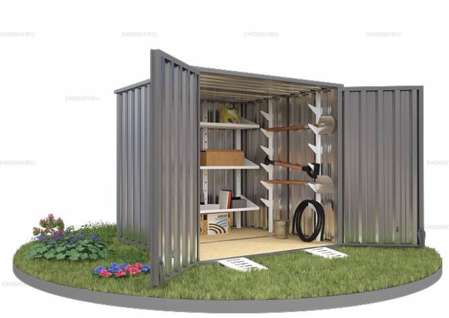 Хозблок SKOGGY секционный с плоской крышей 2 х 2 м, цинковый