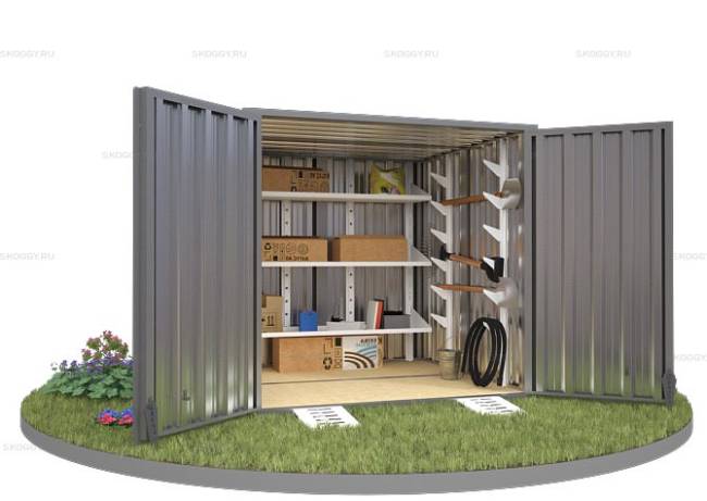 Хозблок SKOGGY секционный с плоской крышей 2 х 2 м, цинковый