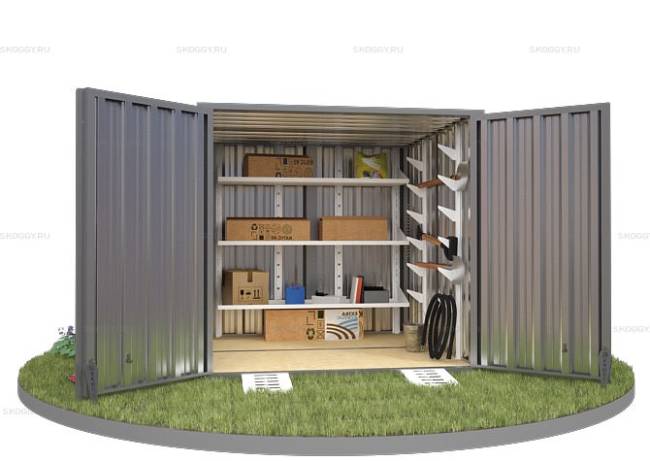 Хозблок SKOGGY секционный с плоской крышей 2 х 2 м, цинковый