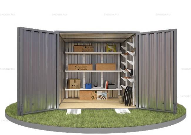 Хозблок SKOGGY секционный с плоской крышей 2 х 2 м, цинковый