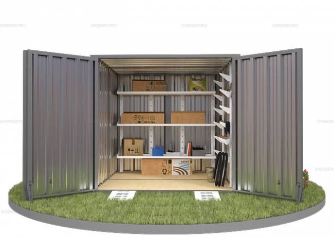 Хозблок SKOGGY секционный с плоской крышей 2 х 2 м, цинковый