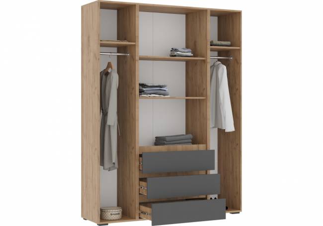 Элла ШК 05 серый графит 0162 / дуб крафт золото