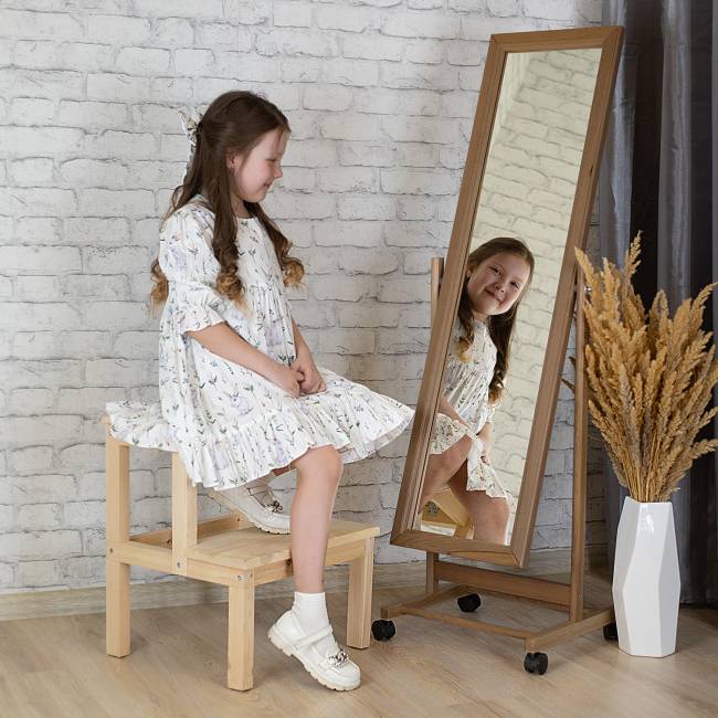 Зеркало напольное BeautyStyle 27 средне-коричневый 135 см х 42,5 см