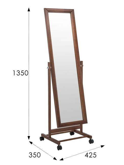 Зеркало напольное BeautyStyle 27 средне-коричневый 135 см х 42,5 см