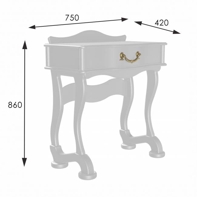 Стол туалетный Джульетта молочный дуб Л Стол туалетный Джульетта молочный дуб Л