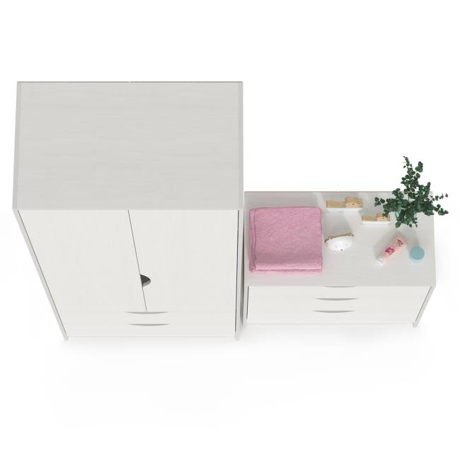 Детский шкаф для одежды с комодом Уна цвет белый