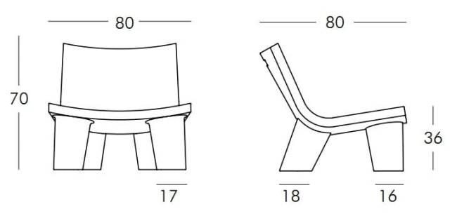 Кресло пластиковое Low Lita Standard 780х800х700 мм Кресло пластиковое Low Lita Standard 780х800х700 мм